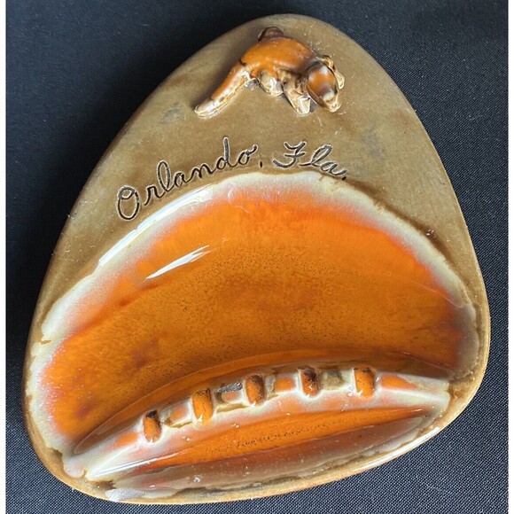 Unbranded Other - VINTAGE 1950’s ORLANDO FLORIDA ALLIGATOR ASHTRAY PORCELAIN  SMALL CHIP